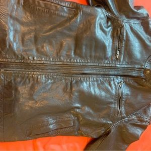 Banana Republic Mens Black Leather Jacket